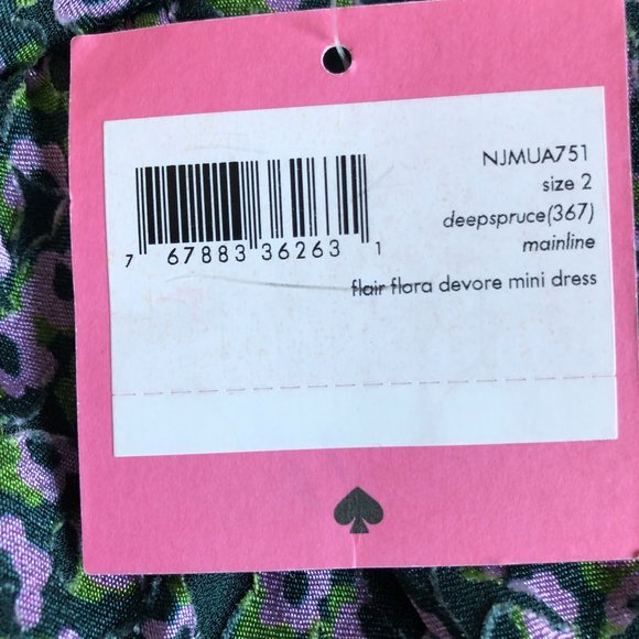 Brand New Beautiful Kate Spade Flair Flora Devoré Mini Dress - Picture 14 of 16